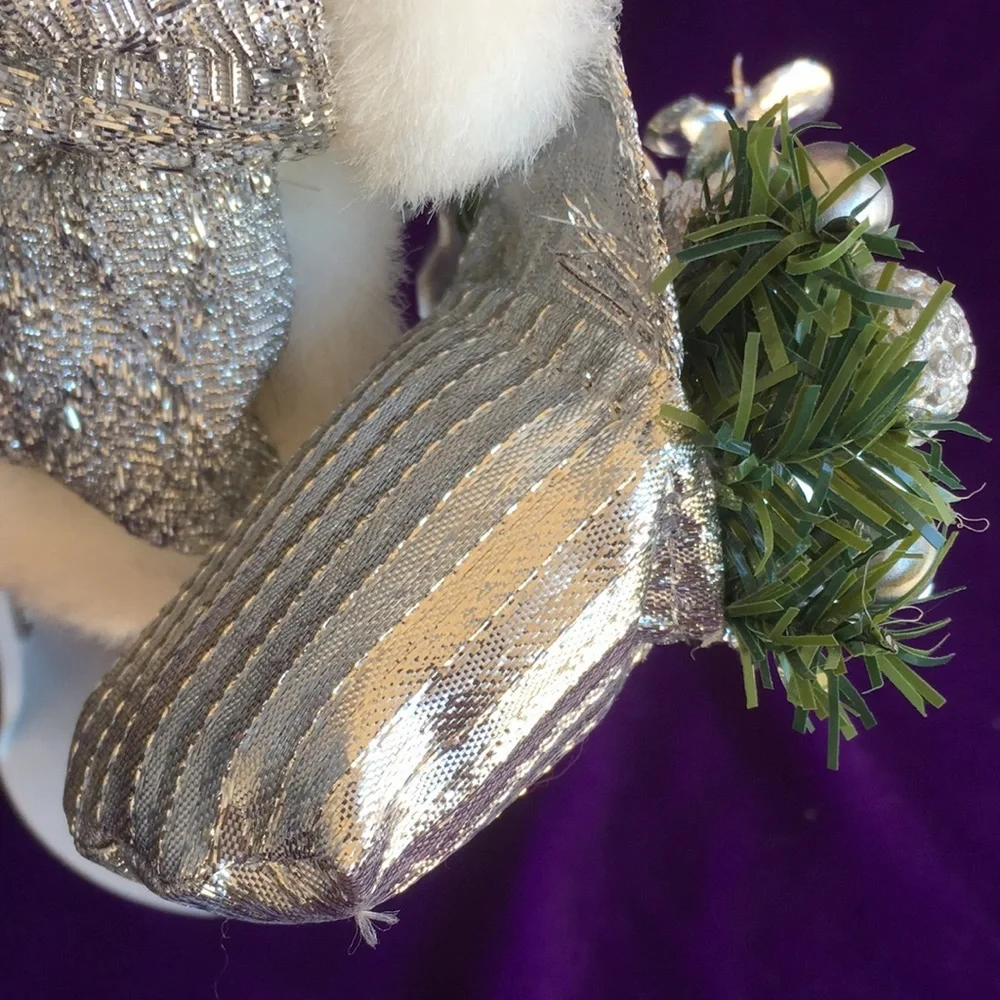 Santa Holding Bell & Presents Ornament